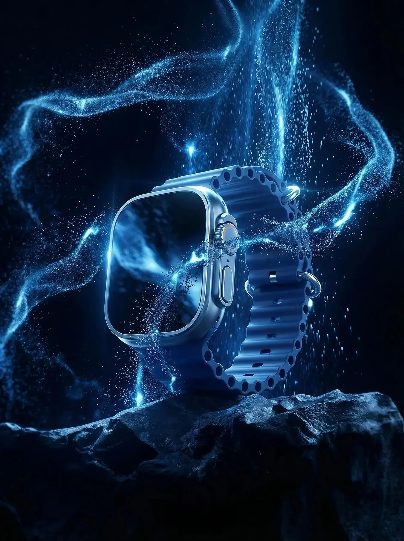 Apple Watch Ultra岩石粒子场景